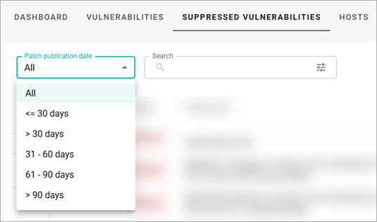 Select Suppressed Vulnerabilities Patch Publication Date